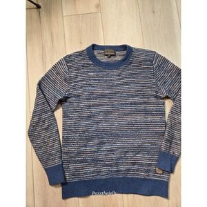 Deus Ex Machina Men's Textured Knit Crewneck Sweater Blue Coogi Style Size S